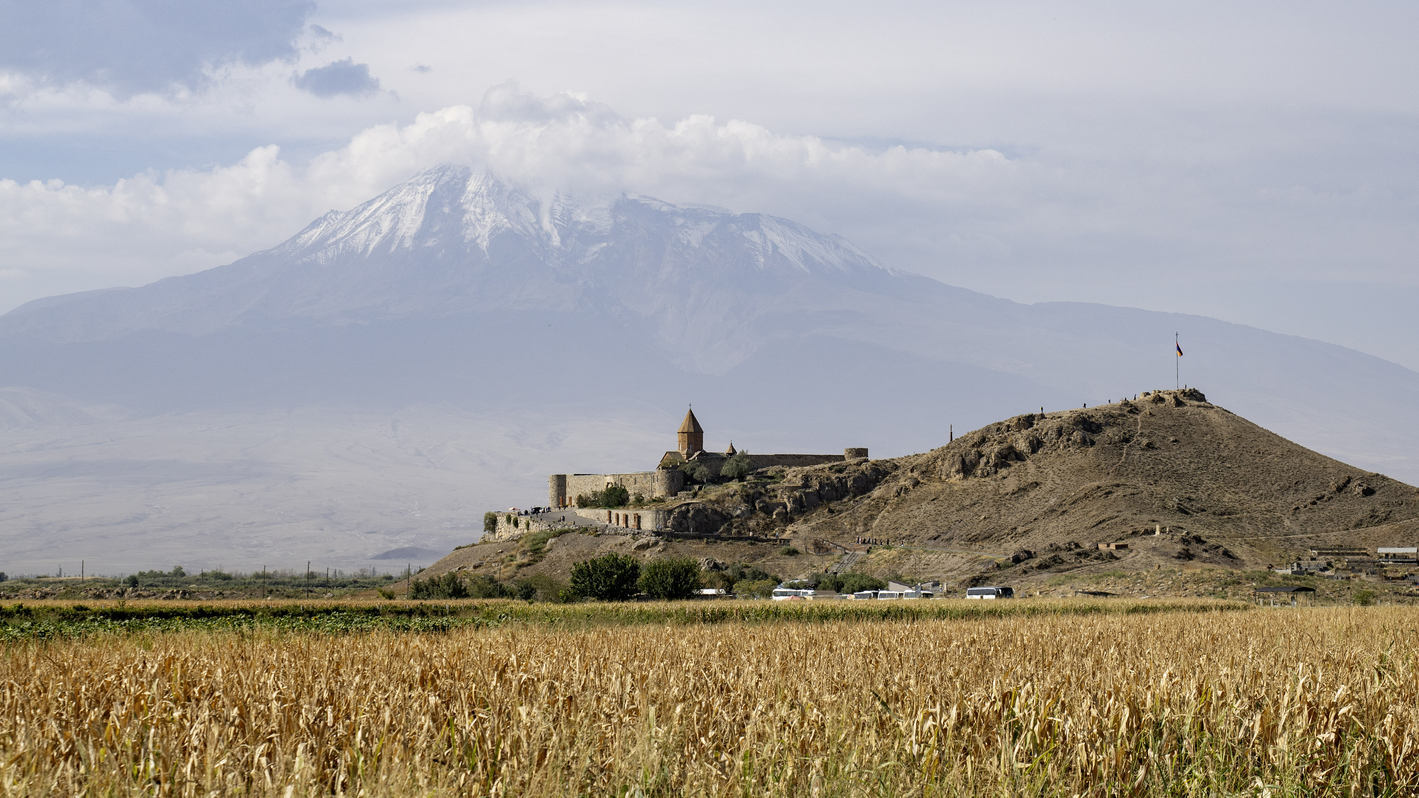 Khor Virap Monastery, Areni-1 cave with the oldest 6100 years old winery in the world, Noravank Monastery, Tour and degustation at Tushpa Wine cellar. Overnight in Yerevan.